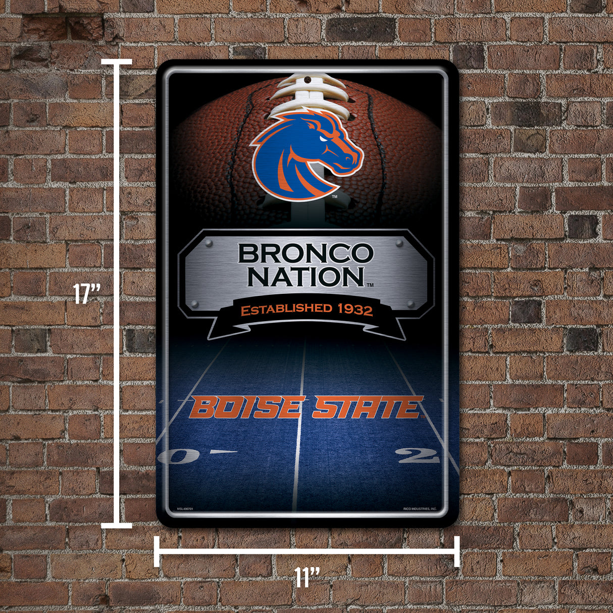 NCAA Boise State Broncos Large Metal Sign Fan Gear NCAA Boise State Broncos