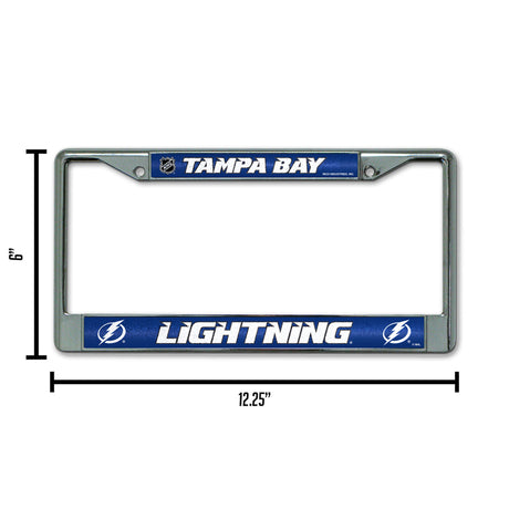 NHL Tampa Bay Lightning Chrome Glitter License Plate Frame Fan Gear NHL Tampa Bay Lightning
