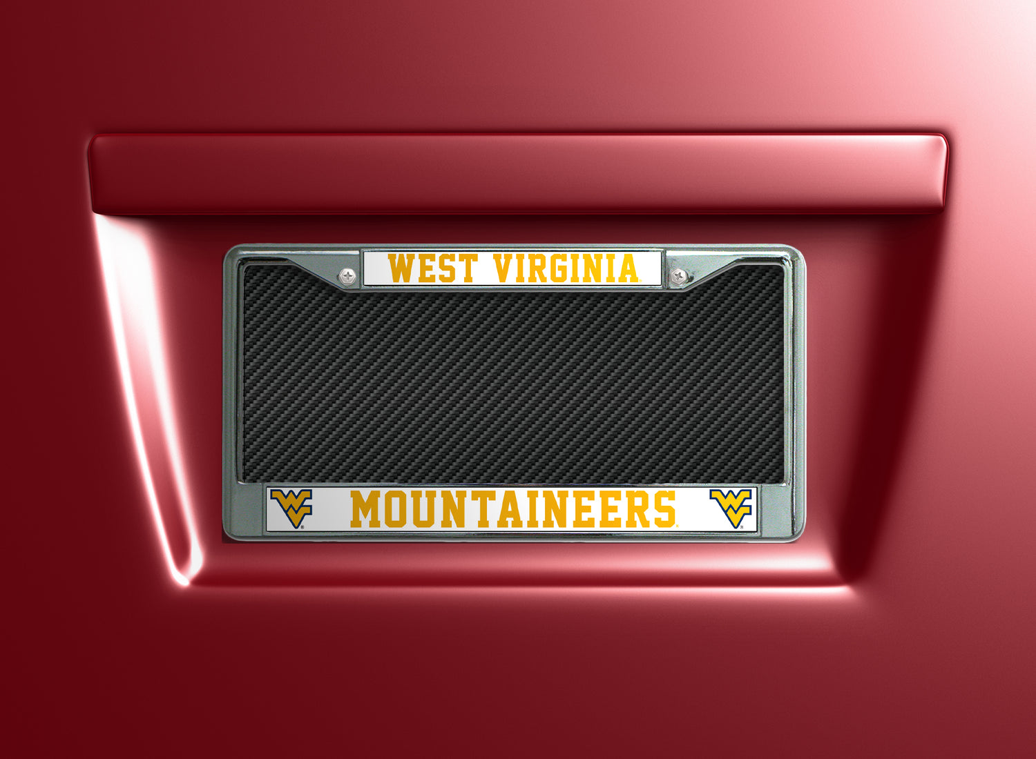 NCAA West Virginia Mountaineers Chrome License Plate Frame Fan Gear NCAA West Virginia Mountaineers
