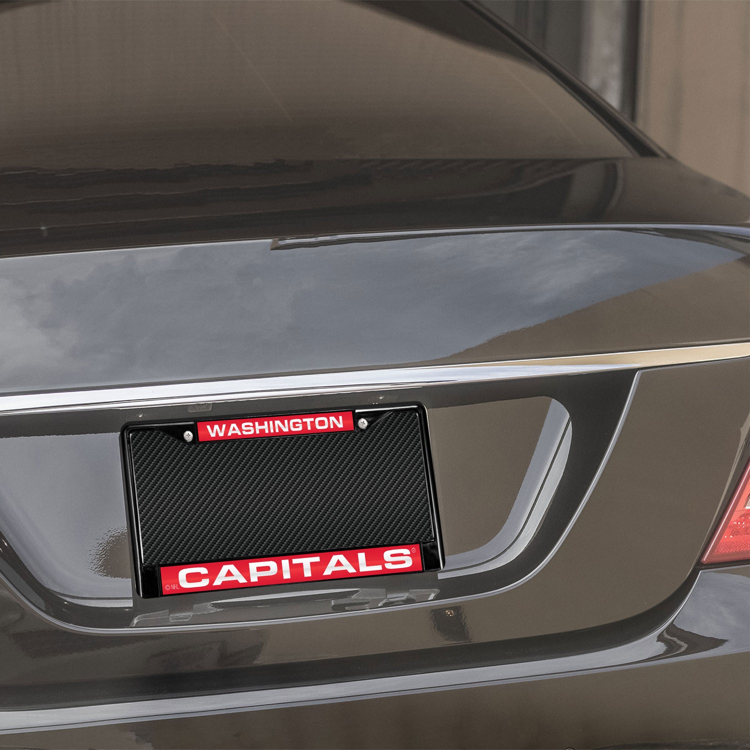 NHL Washington Capitals Laser Cut Chrome License Plate Frame Black Fan Gear NHL Washington Capitals