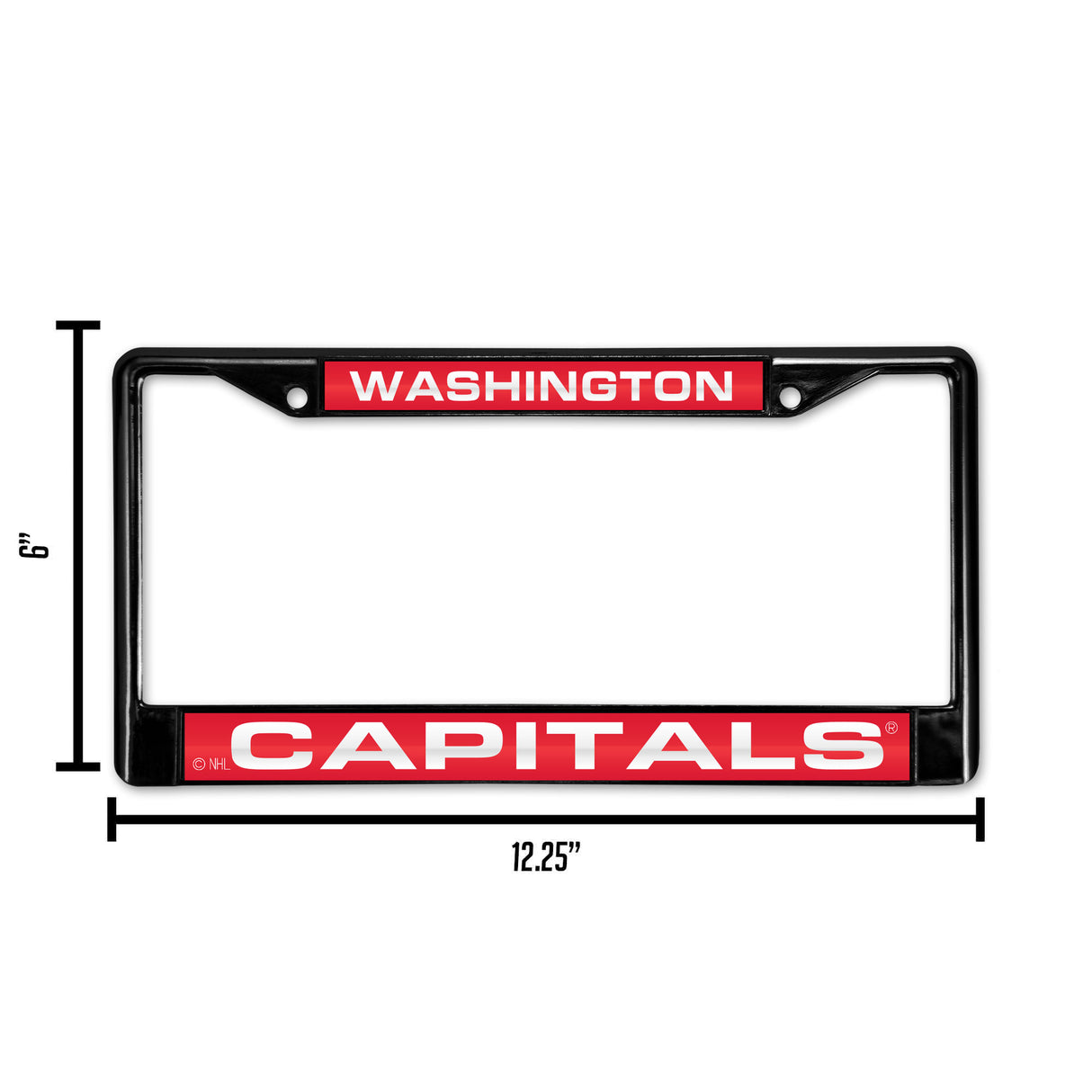 NHL Washington Capitals Laser Cut Chrome License Plate Frame Black Fan Gear NHL Washington Capitals