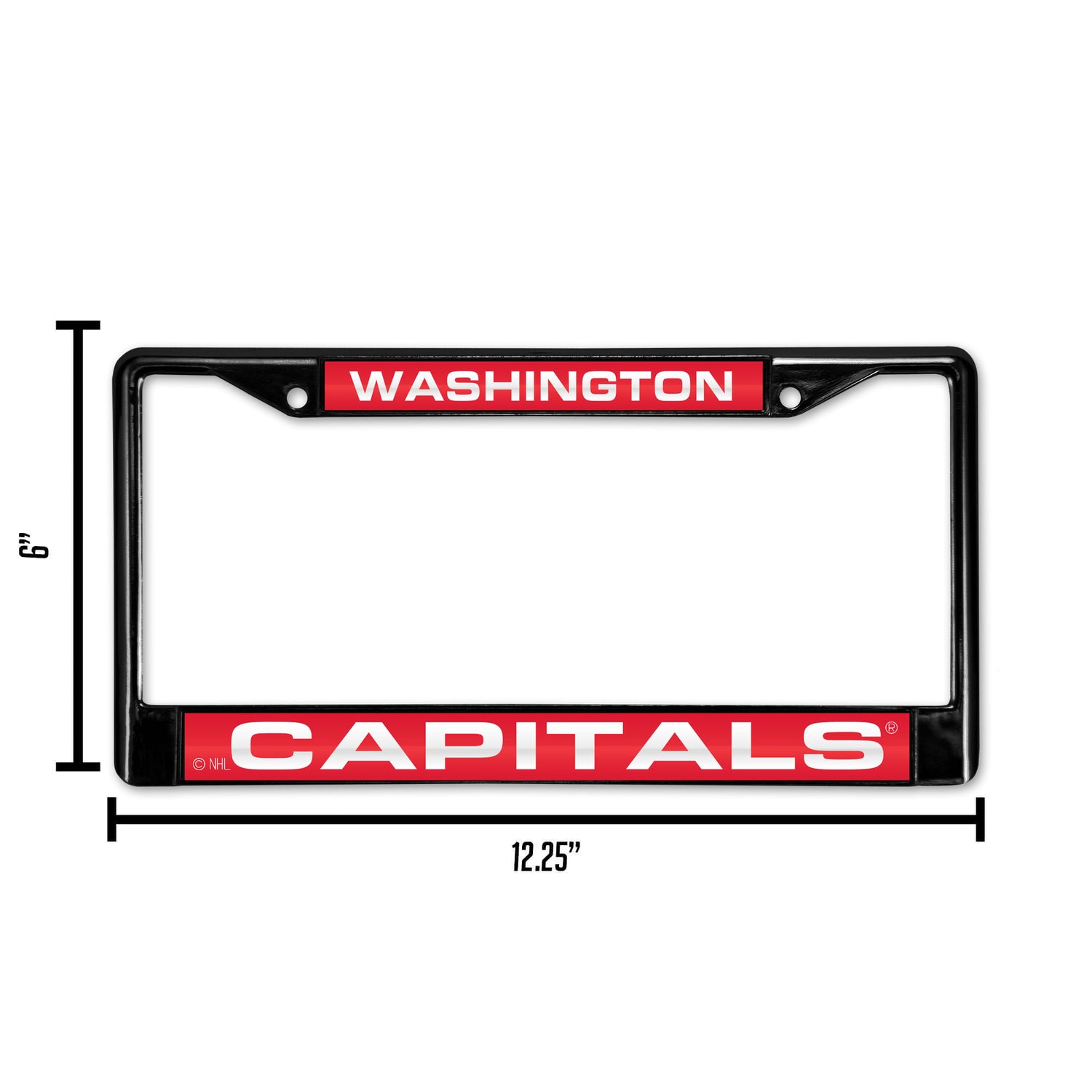 NHL Washington Capitals Laser Cut Chrome License Plate Frame Black Fan Gear NHL Washington Capitals
