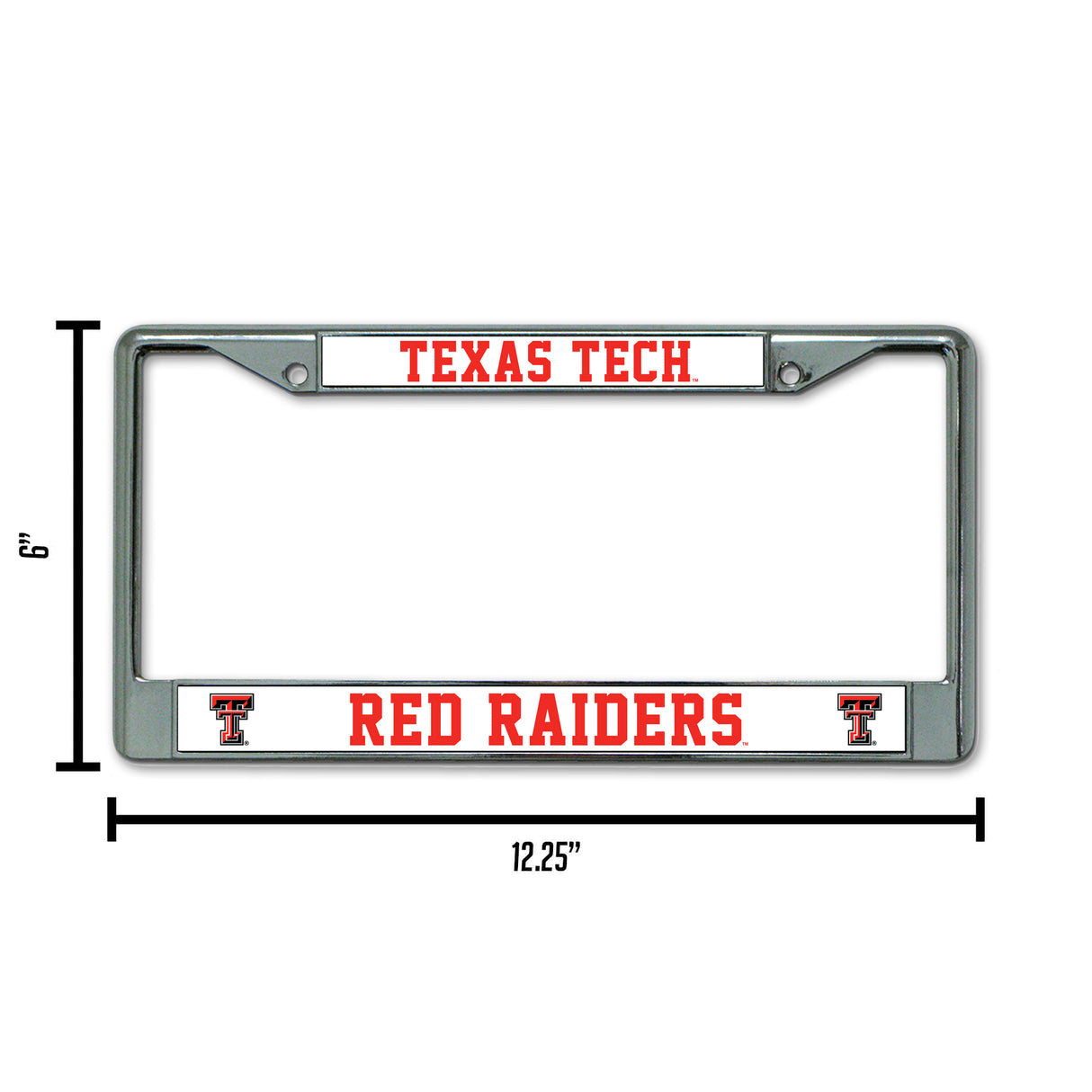 NCAA Texas Tech Red Raiders License Frame Chrome Fan Gear NCAA Texas Tech Red Raiders