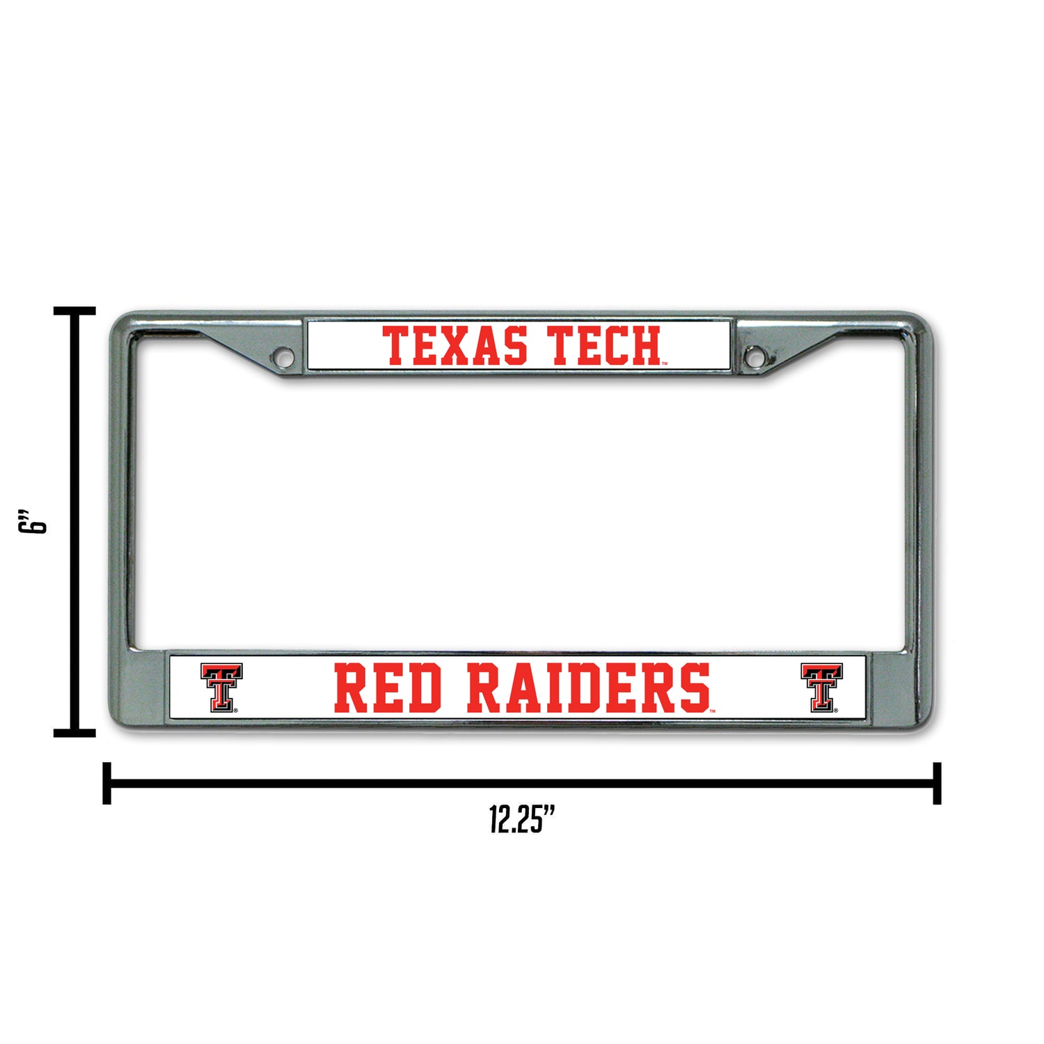 NCAA Texas Tech Red Raiders License Frame Chrome Fan Gear NCAA Texas Tech Red Raiders