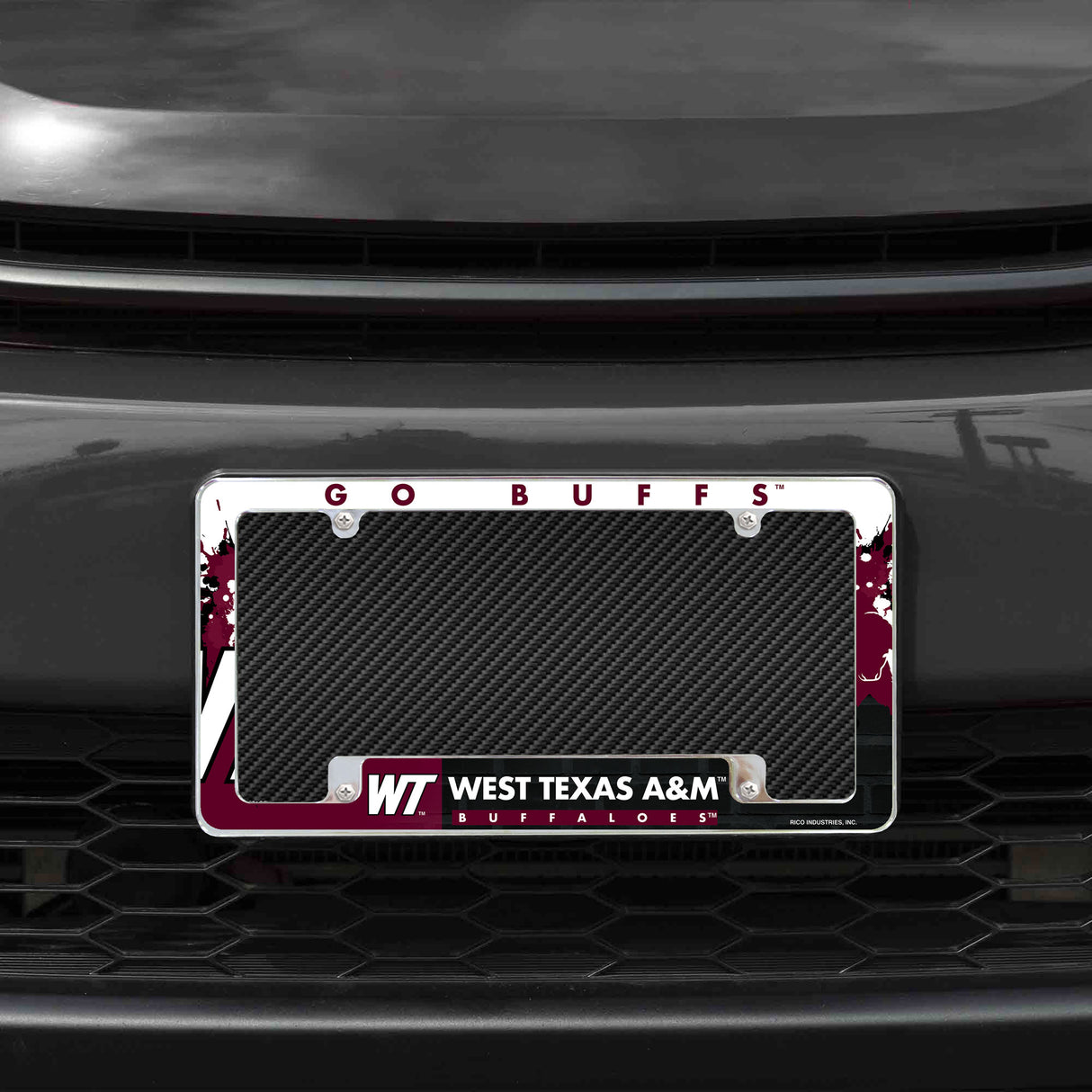 NCAA West Texas A&M Buffalos All Over Chrome License Plate Frame Fan Gear NCAA West Texas A&m Buffalos