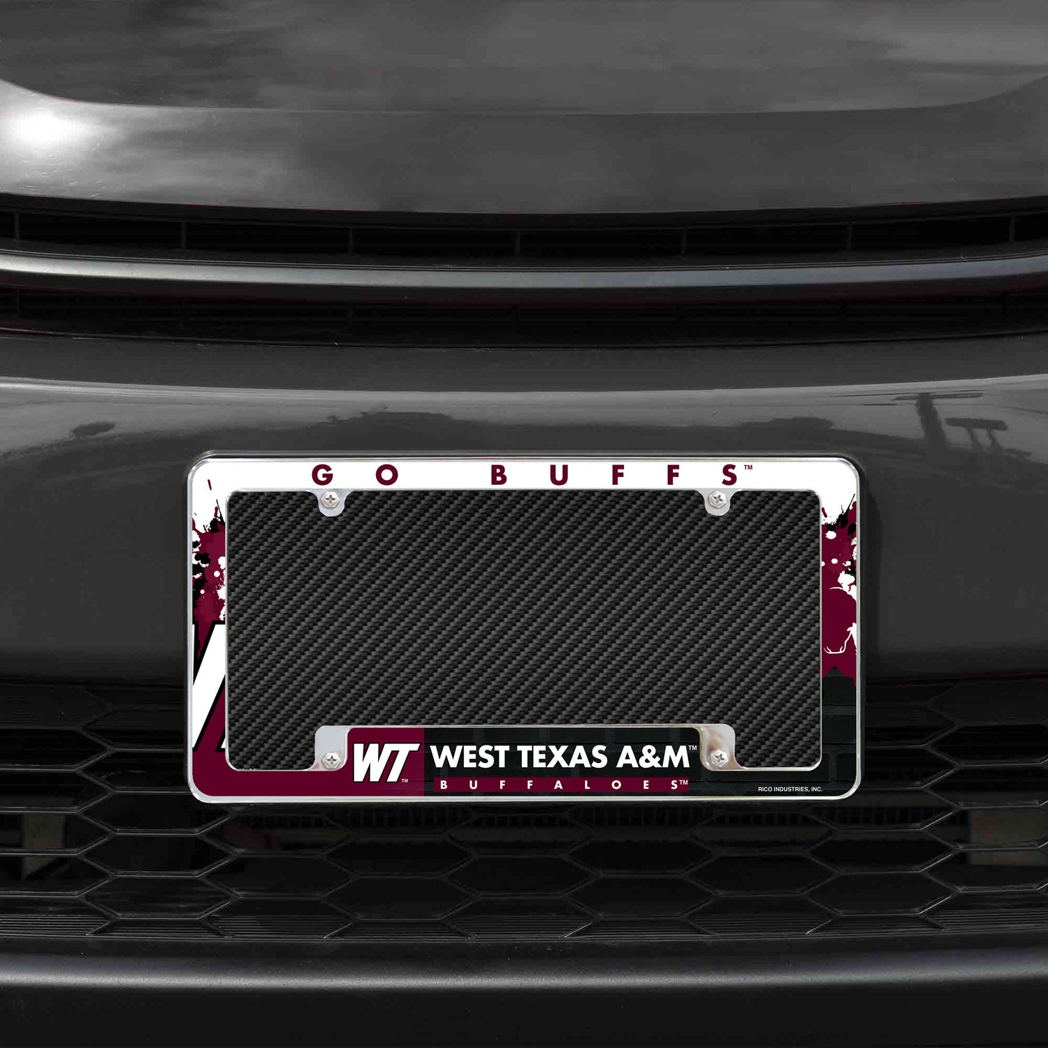 NCAA West Texas A&M Buffalos All Over Chrome License Plate Frame Fan Gear NCAA West Texas A&m Buffalos