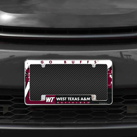 NCAA West Texas A&M Buffalos All Over Chrome License Plate Frame Fan Gear NCAA West Texas A&m Buffalos