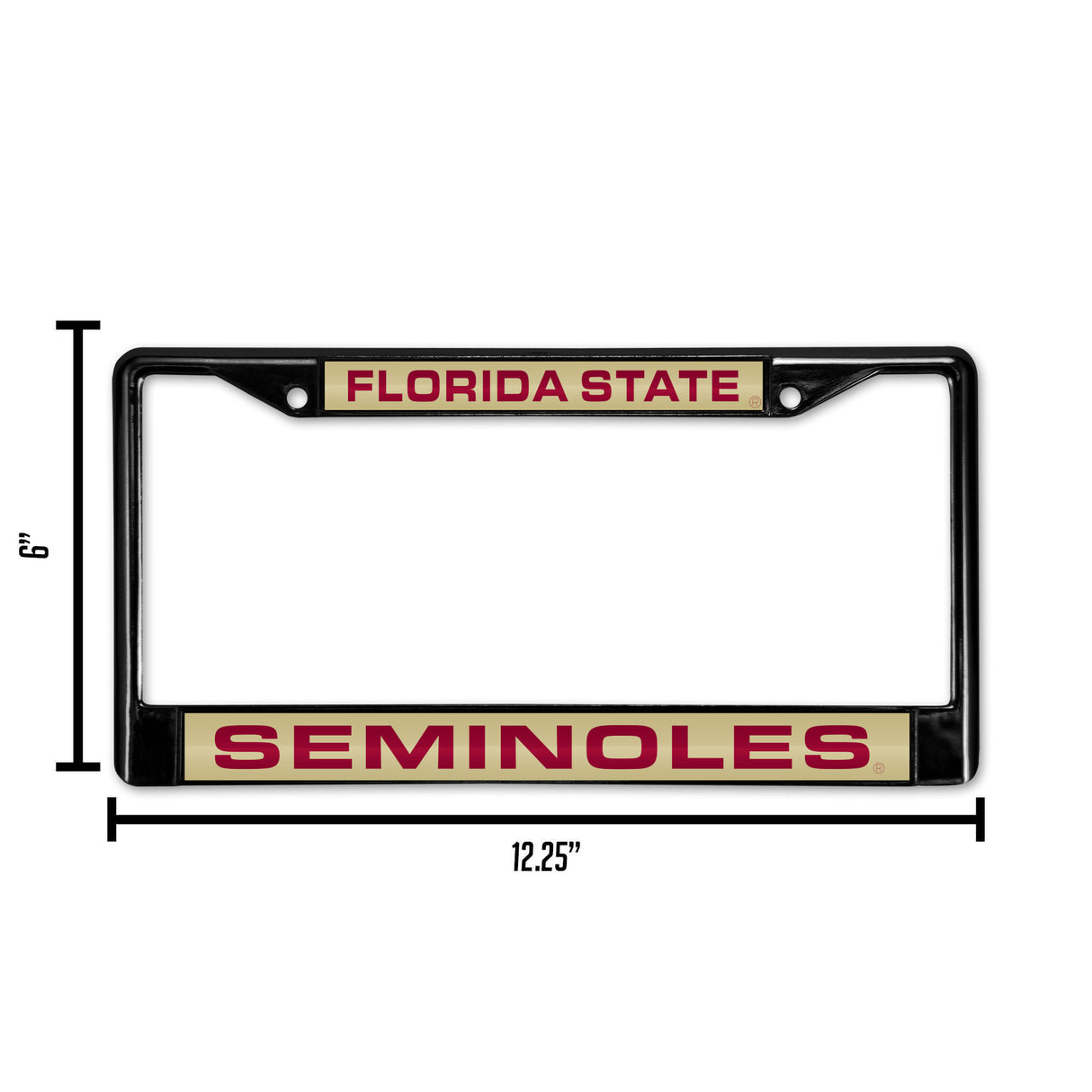 NCAA Florida State Seminoles Laser Cut Chrome License Plate Frame Black Fan Gear NCAA Florida State Seminoles