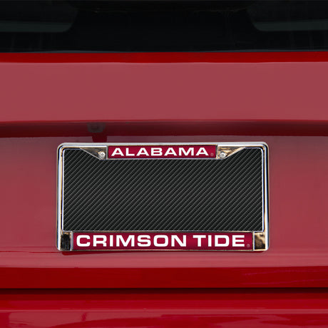 NCAA Alabama Crimson Tide Laser Cut Chrome License Plate Frame Fan Gear NCAA Alabama Crimson Tide
