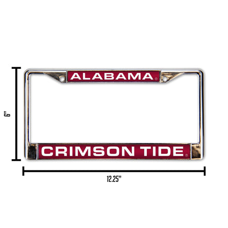 NCAA Alabama Crimson Tide Laser Cut Chrome License Plate Frame Fan Gear NCAA Alabama Crimson Tide