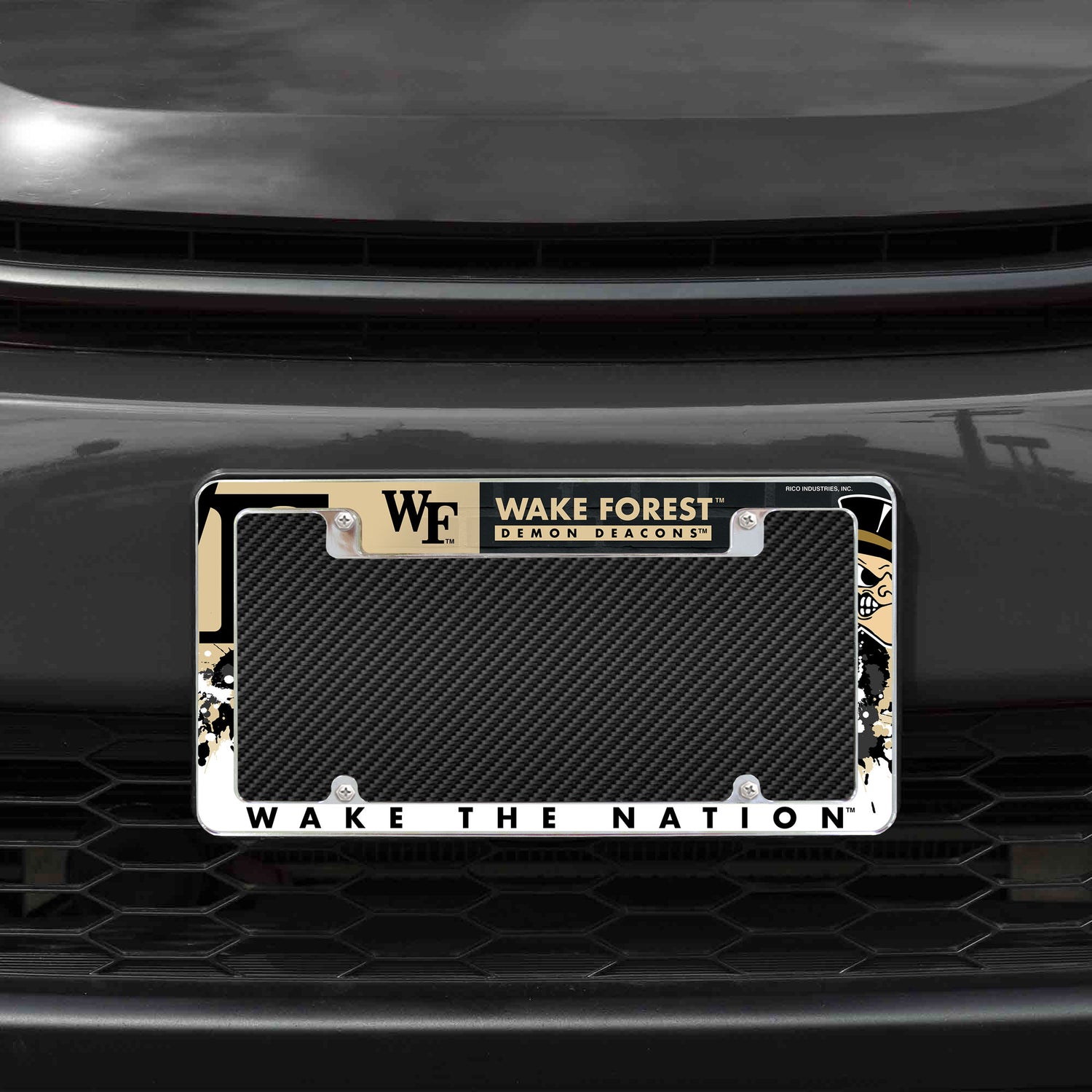 NCAA Wake Forest Demon Deacons All Over Chrome License Plate Frame Fan Gear NCAA Wake Forest Demon Deacons