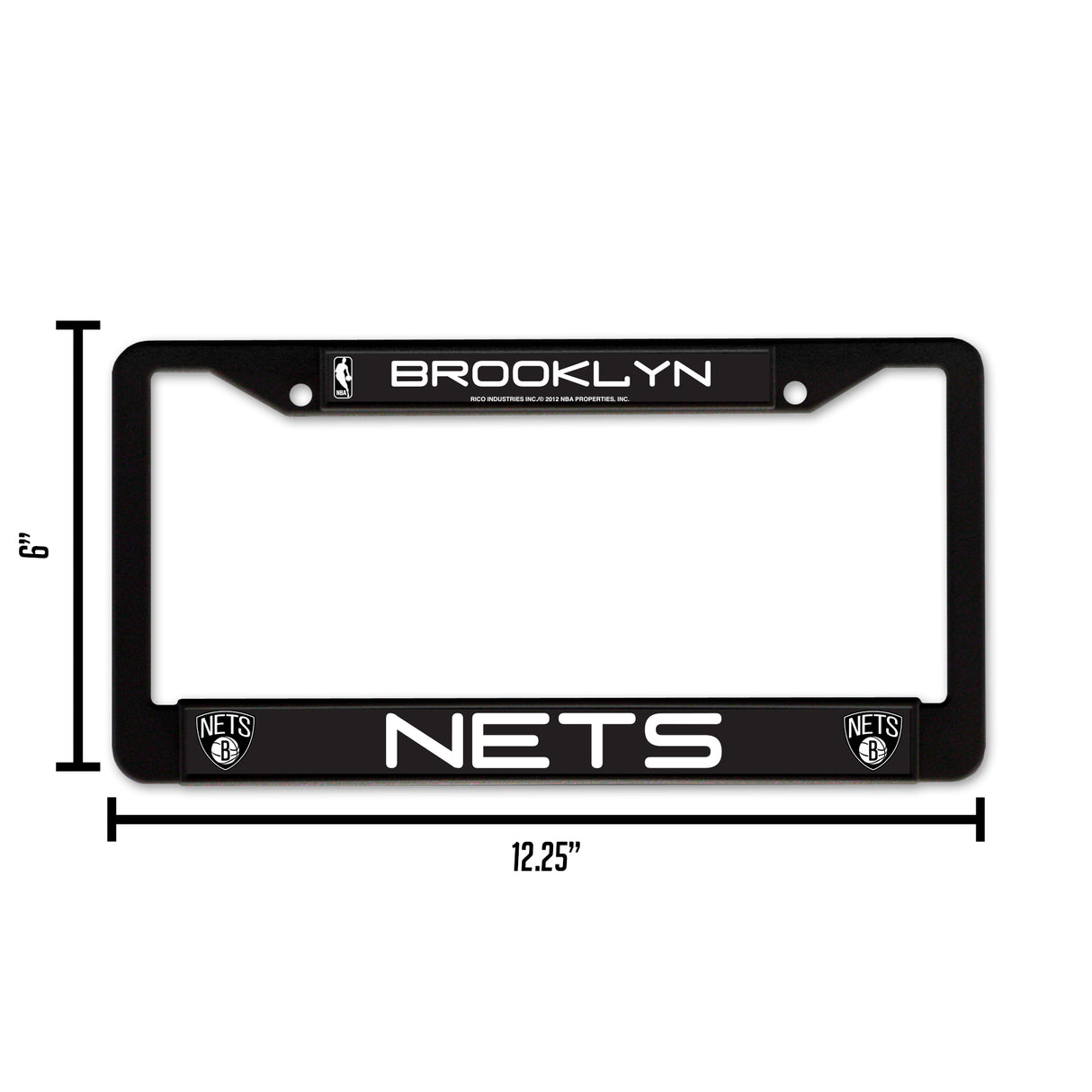 NBA Brooklyn Nets Black Chrome License Plate Frame Fan Gear NBA Brooklyn Nets