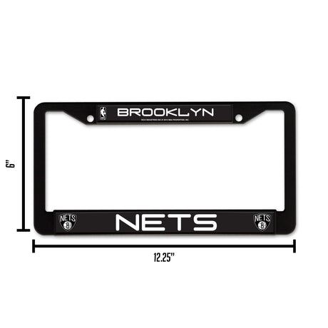 NBA Brooklyn Nets Black Chrome License Plate Frame Fan Gear NBA Brooklyn Nets