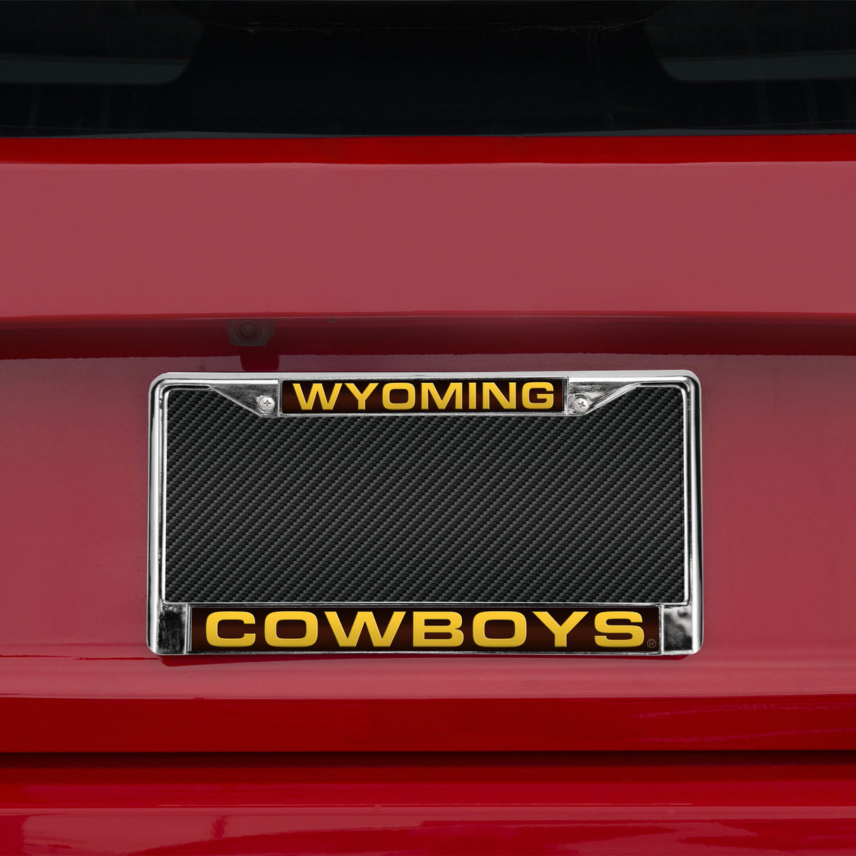 NCAA Wyoming Cowboys Laser Cut Chrome License Plate Frame Fan Gear NCAA Wyoming Cowboys