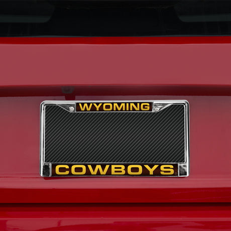 NCAA Wyoming Cowboys Laser Cut Chrome License Plate Frame Fan Gear NCAA Wyoming Cowboys