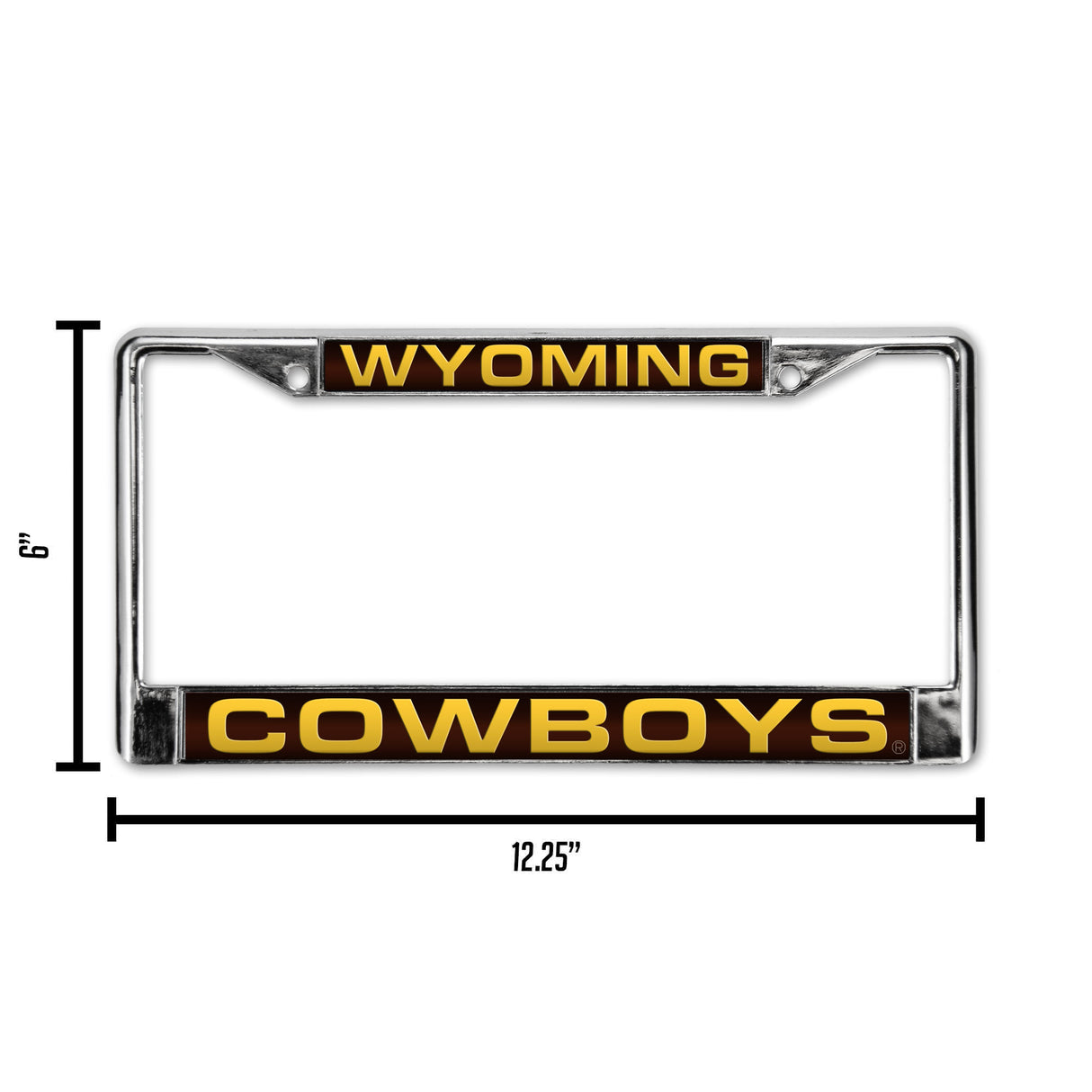 NCAA Wyoming Cowboys Laser Cut Chrome License Plate Frame Fan Gear NCAA Wyoming Cowboys