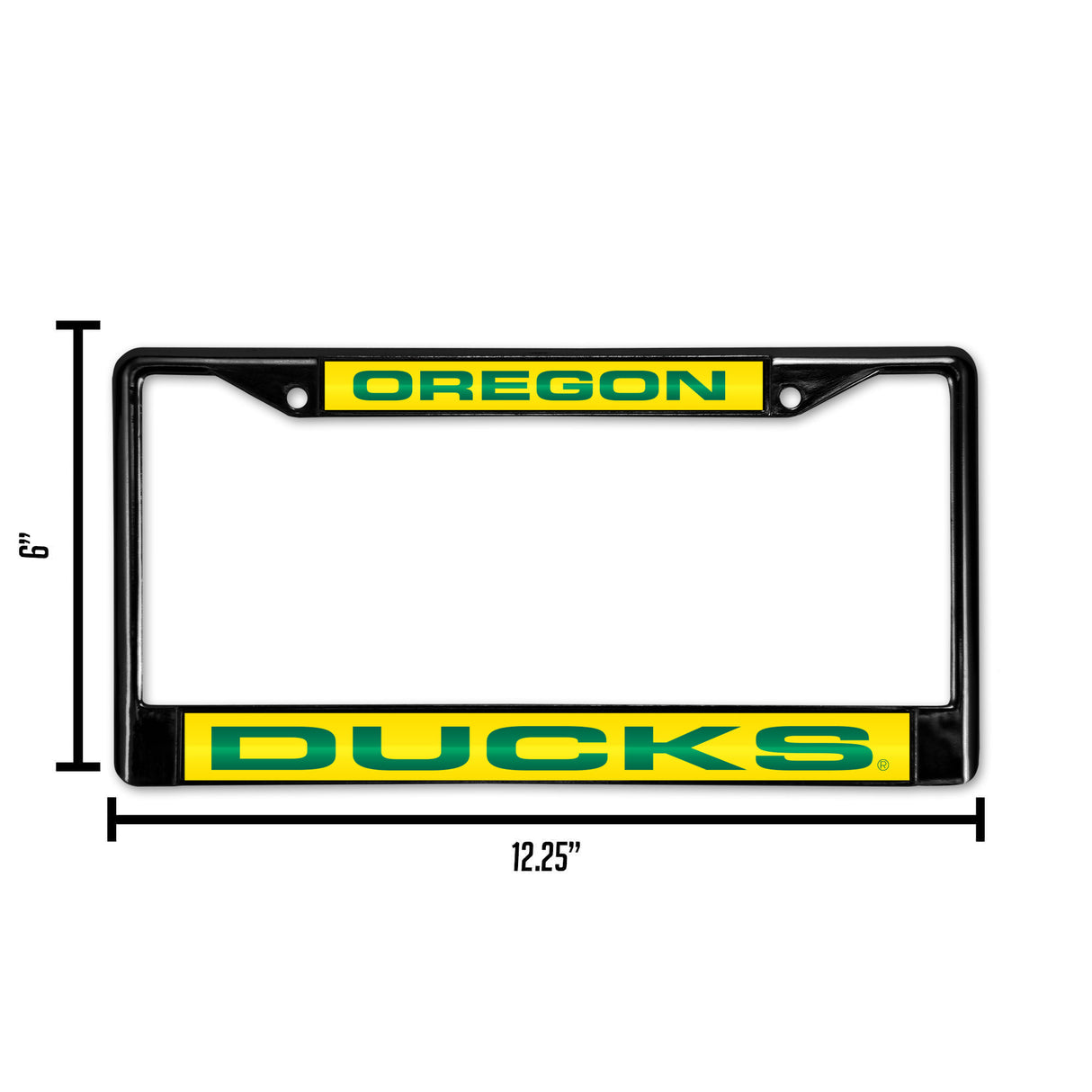 NCAA Oregon Ducks Laser Cut Chrome License Plate Frame Black Fan Gear NCAA Oregon Ducks