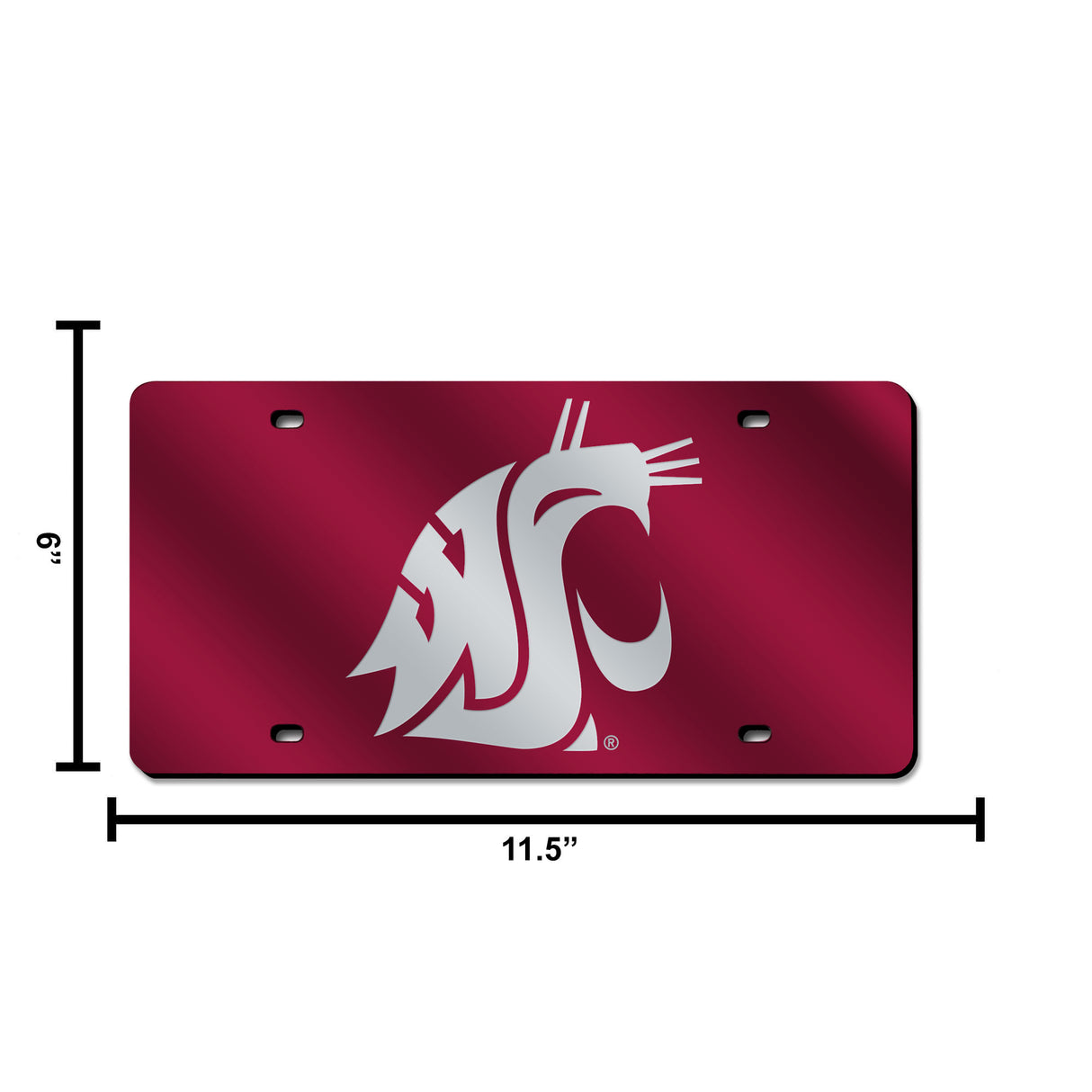 NCAA Washington State Cougars - WSU Laser Cut Automobile Tag Fan Gear NCAA Washington State Cougars