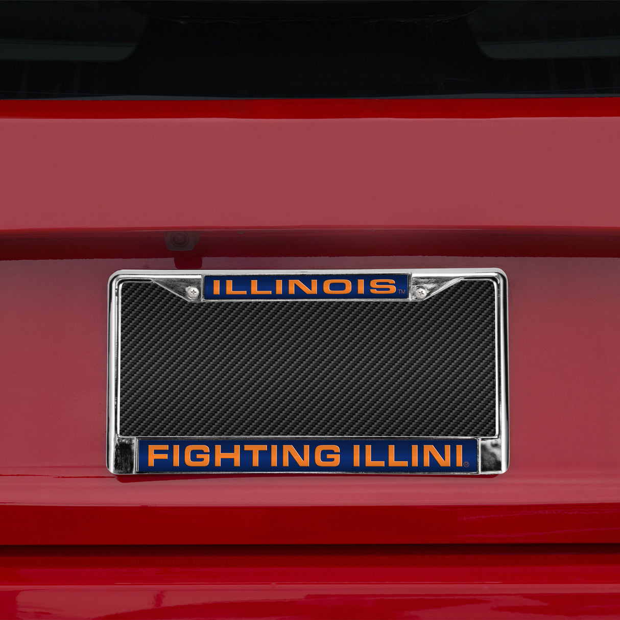 NCAA Illinois Fighting Illini Laser Cut Chrome License Plate Frame Fan Gear NCAA Illinois Fighting Illini