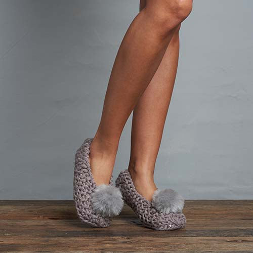 Lemon Women's Popcorn Ballerina Slipper W/ Faux Fur Pom-Pom Womens Footwear Sandals & Slides