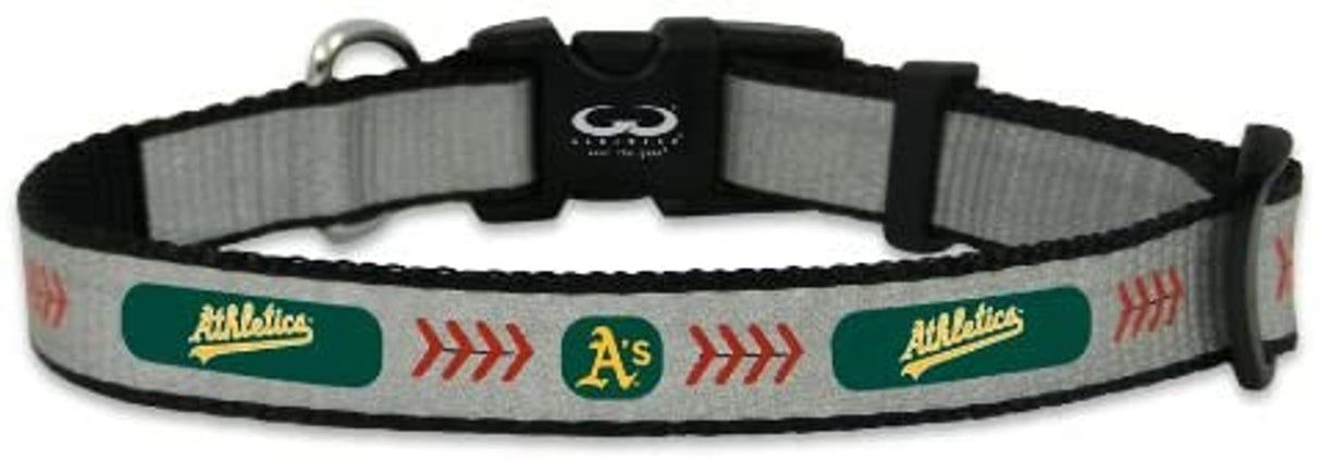 Gamewear Oakland Athletics Reflective Baseball Pet Collar Size Toy Fan Gear MLB Oakland Athletics