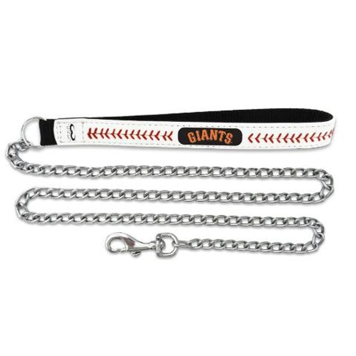 Gamewear San Francisco Giants Leather Chain Baseball Pet Leash Size Medium Fan Gear MLB San Francisco Giants