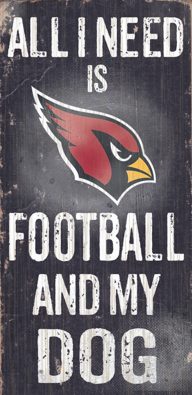 Fan Creations Arizona Cardinals Football and Dog Wood Sign 6"x12" Fan Gear NFL Arizona Cardinals