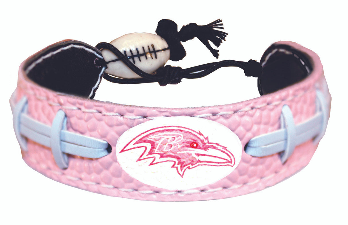 Gamewear Baltimore Ravens Pink Football Bracelet Fan Gear NFL Baltimore Ravens