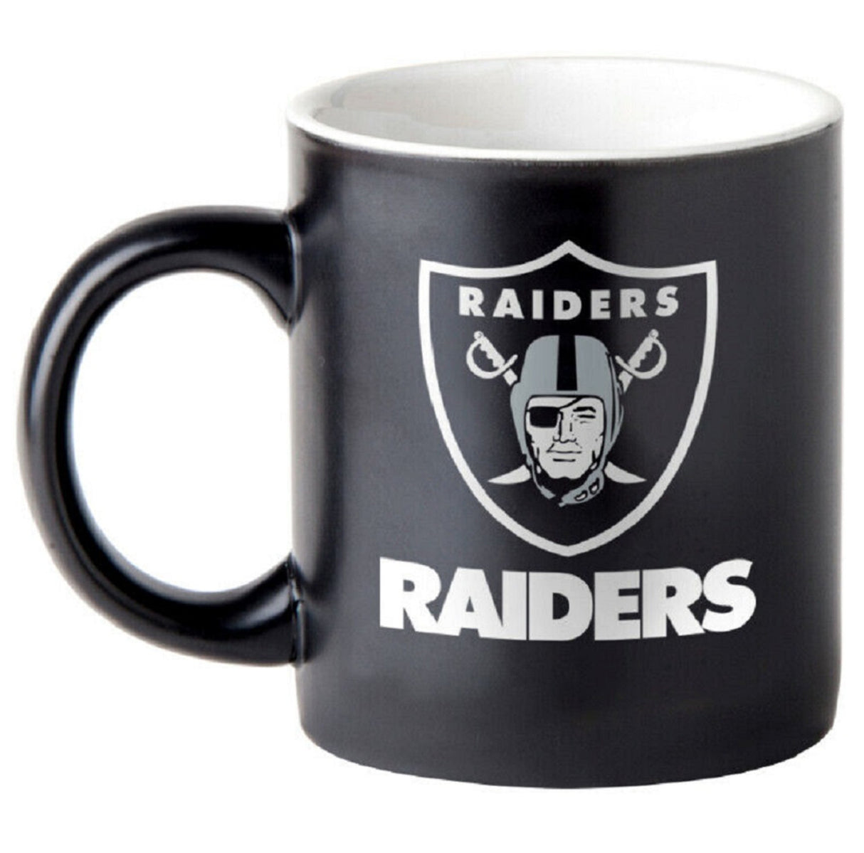 Logo Brands Las Vegas Raiders Matte Black 14oz Coffee Mug Fan Gear NFL Las Vegas Raiders