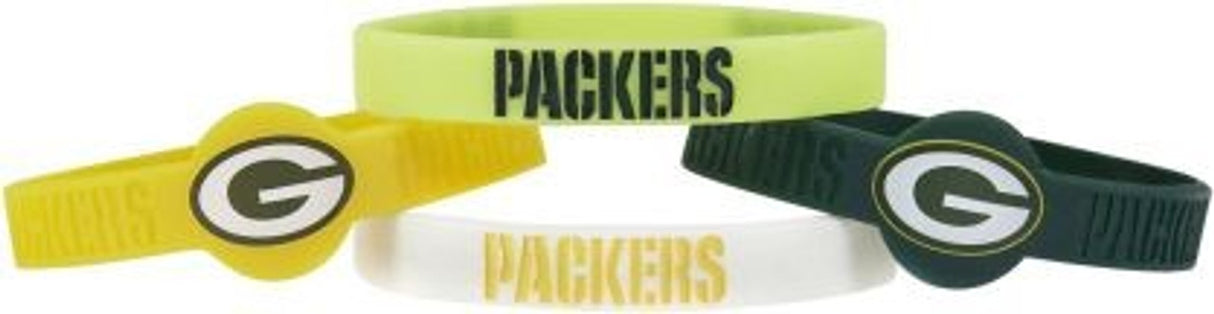Aminco Green Bay Packers 4 Pack Silicone Football Bracelets Fan Gear NFL Green Bay Packers