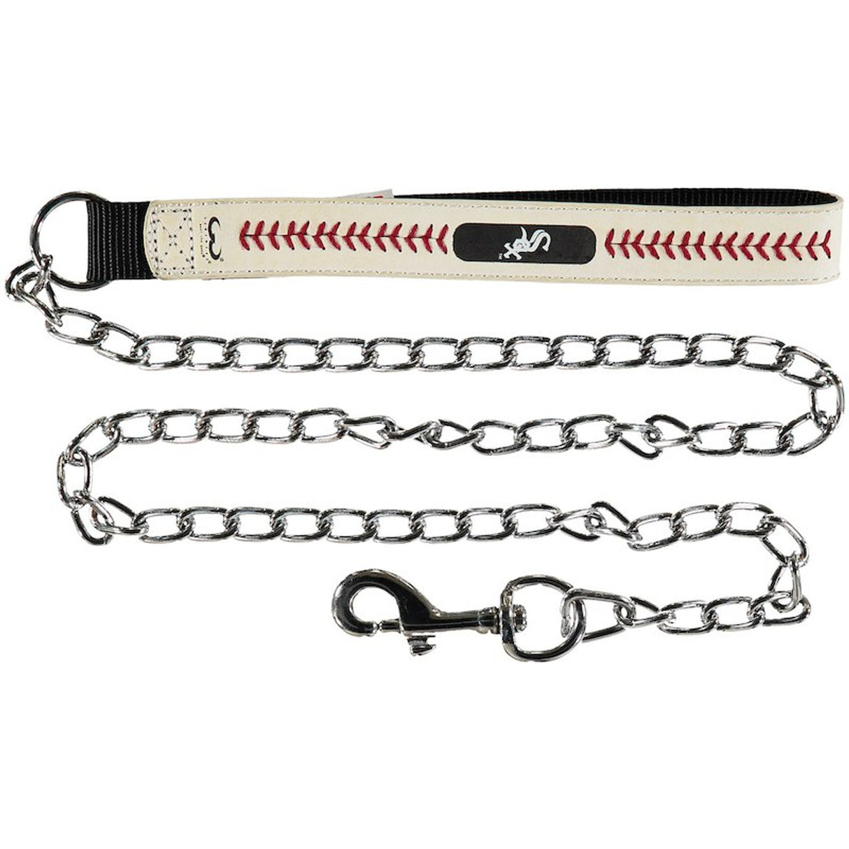 Gamewear Chicago White Sox Leather Chain Baseball Pet Leash Size Medium Fan Gear MLB Chicago White Sox