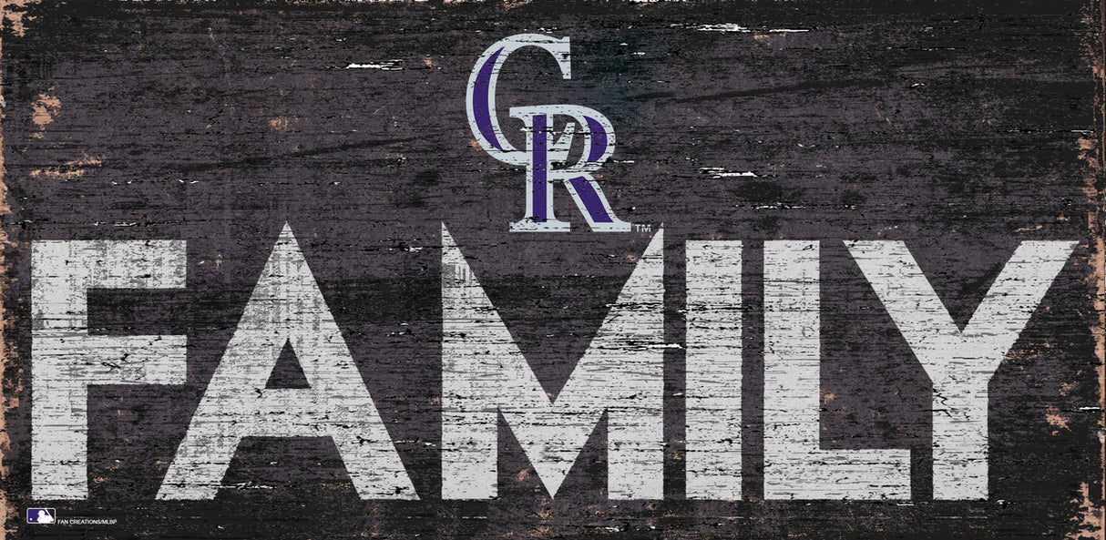 Fan Creations Colorado Rockies Family Design Wood Sign 12x6 Fan Gear MLB Colorado Rockies