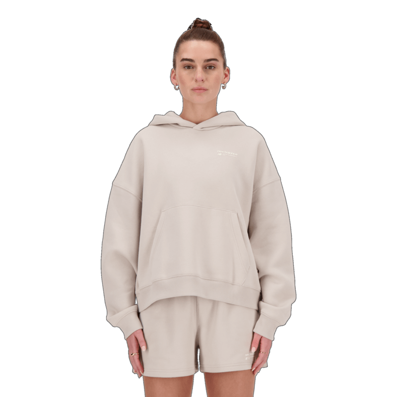 New Balance Women's Linear Heritage Brushed Back Fleece Hoodie Womens Apparel Sweatshirts & Fleece