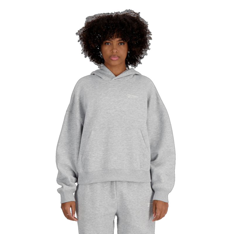 New Balance Women's Linear Heritage Brushed Back Fleece Hoodie Womens Apparel Sweatshirts & Fleece