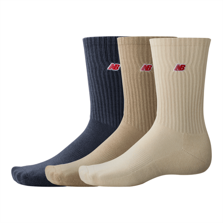 New Balance Patch Logo Crew 3 Pairs Unisex Accessories Socks