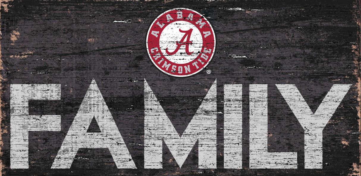 Fan Creations Alabama Crimson Tide Family Design Wood Sign 12x6 Fan Gear NCAA Alabama Crimson Tide