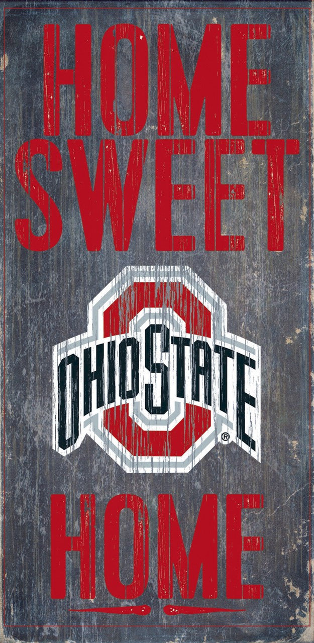 Fan Creations Ohio State Buckeyes Home Sweet Home Wood Sign 6"x12" Fan Gear NCAA Ohio State Buckeyes