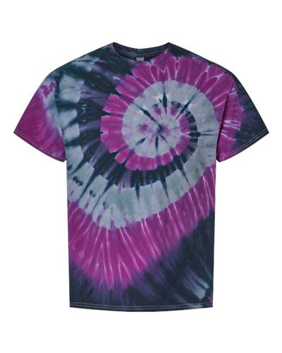 Dyenomite Men's Multi-Color Spiral Tie-Dyed Tee