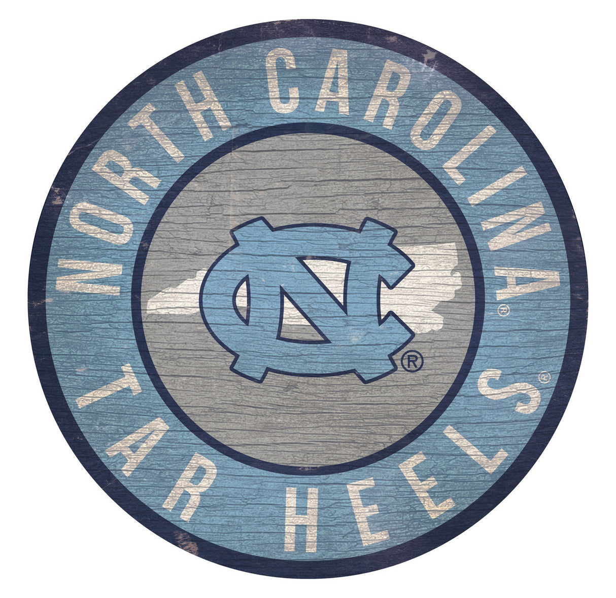 Fan Creations North Carolina Tar Heels 12 Inch Round State Design Wood Sign Fan Gear NCAA North Carolina Tar Heels