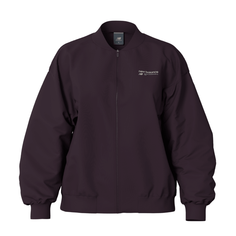 New Balance Women's Linear Heritage Woven Bomber Jacket Womens Apparel Jackets & Vests