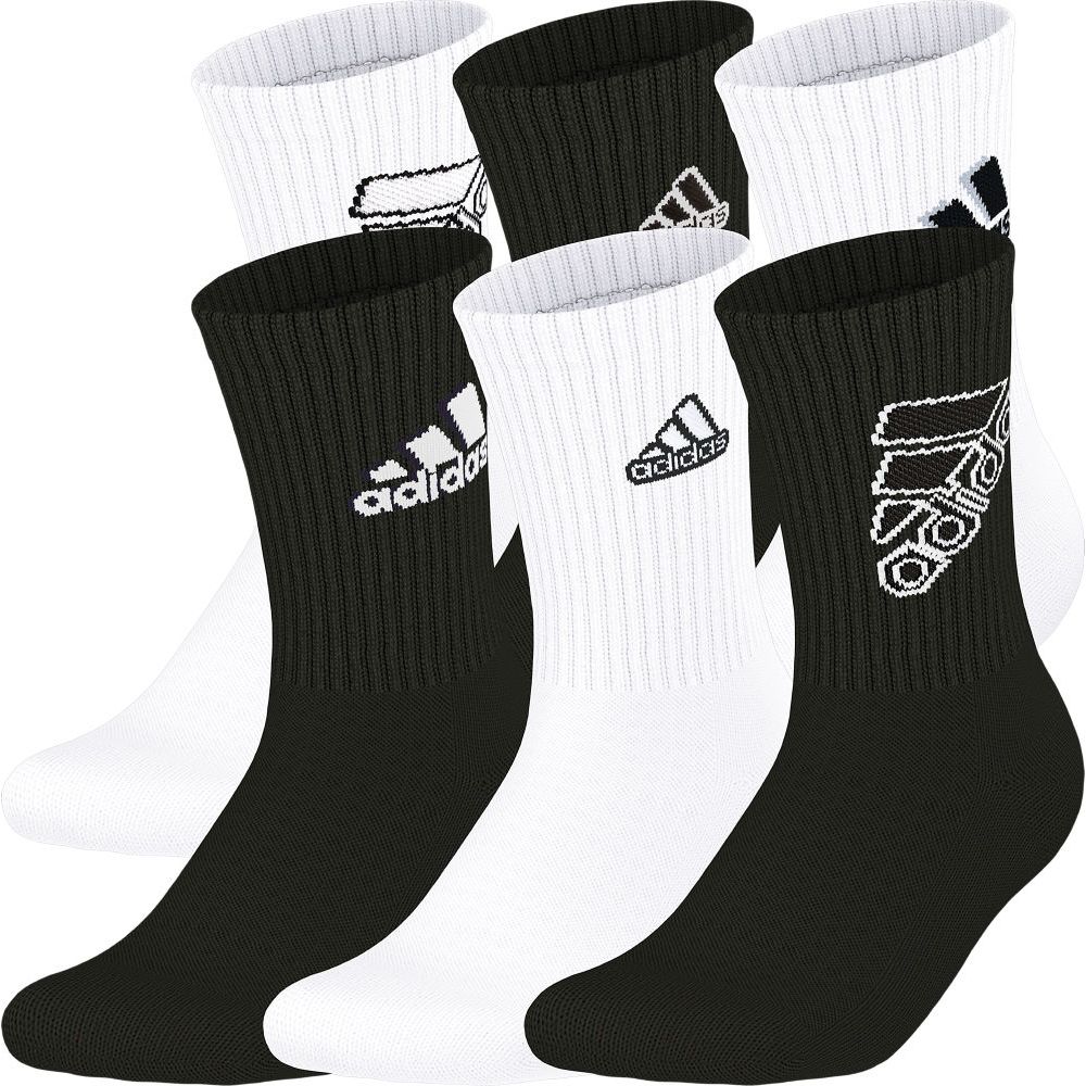 adidas Youth Cushioned Mixed 2.0 6-Pack Crew Socks Unisex Accessories Socks