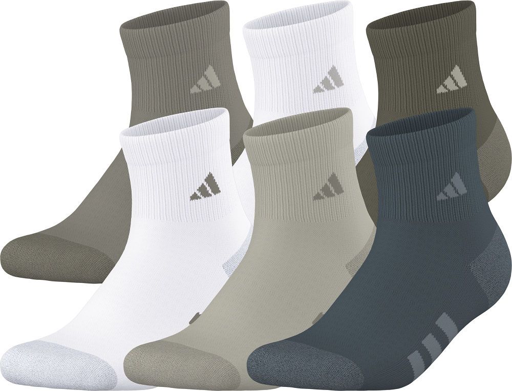 adidas Youth Athletic Cushioned Quarter Socks 6-Pack Unisex Accessories Socks