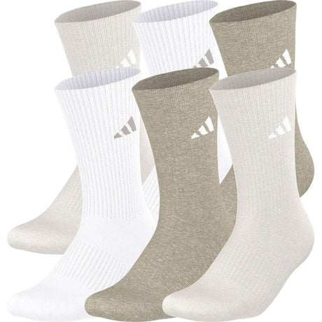 adidas Women's Athletic Cushioned 6-Pack Crew Socks Unisex Accessories Socks