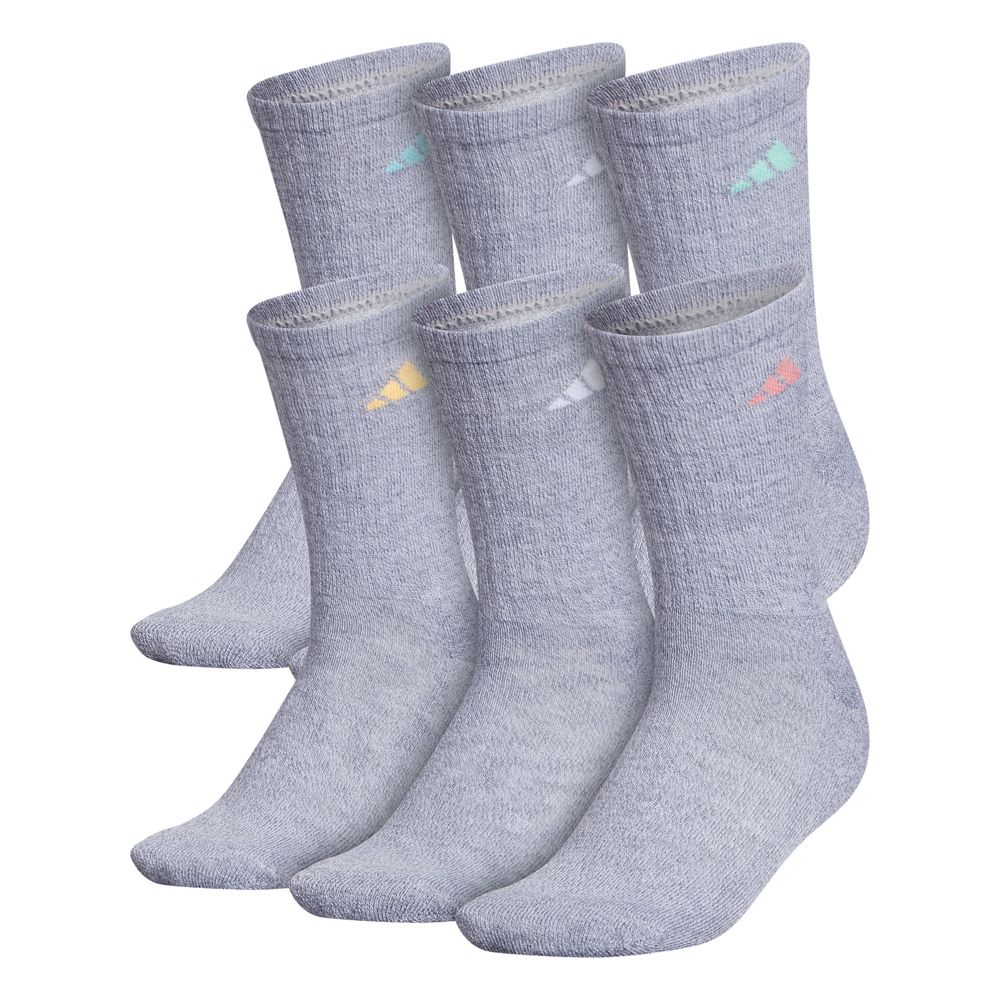 adidas Women's Athletic Cushioned 6-Pack Crew Socks Unisex Accessories Socks