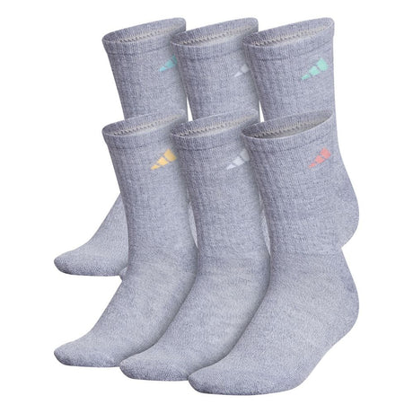 adidas Women's Athletic Cushioned 6-Pack Crew Socks Unisex Accessories Socks