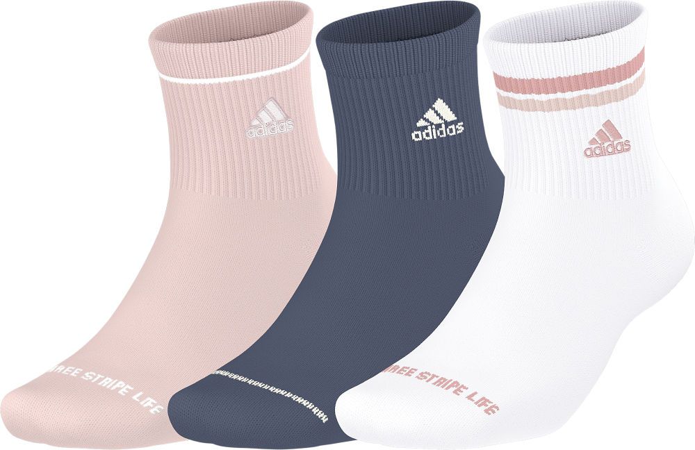 adidas Women's Sport 2.0 High Quarter Socks 3 Pairs Unisex Accessories Socks