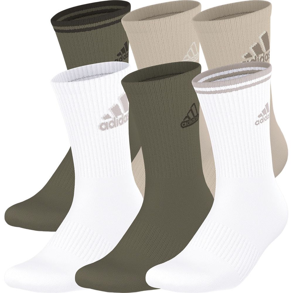 adidas Athletic Cushioned Mixed 2.0 Crew Socks 6-Pack Unisex Accessories Socks