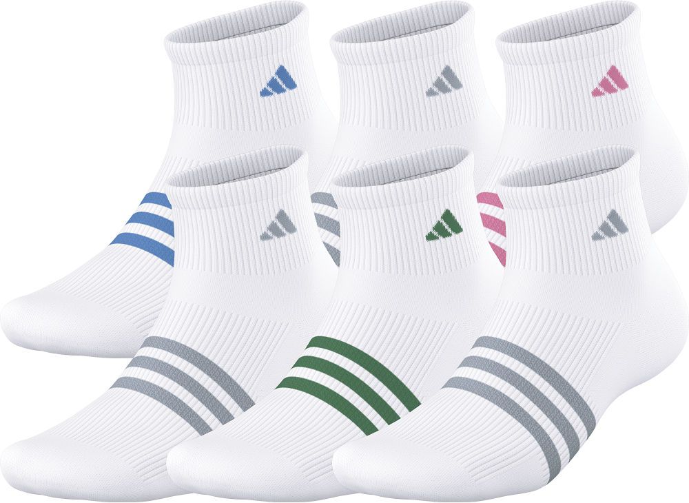 adidas Women's Superlite 3.0 6-Pack Quarter Socks Unisex Accessories Socks