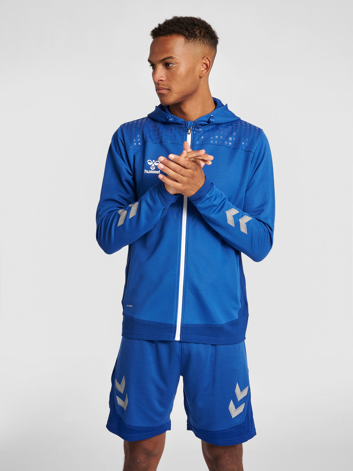 Hummel Men's Lead Poly Zip Hoodie Mens Apparel Sweatshirts & Fleece