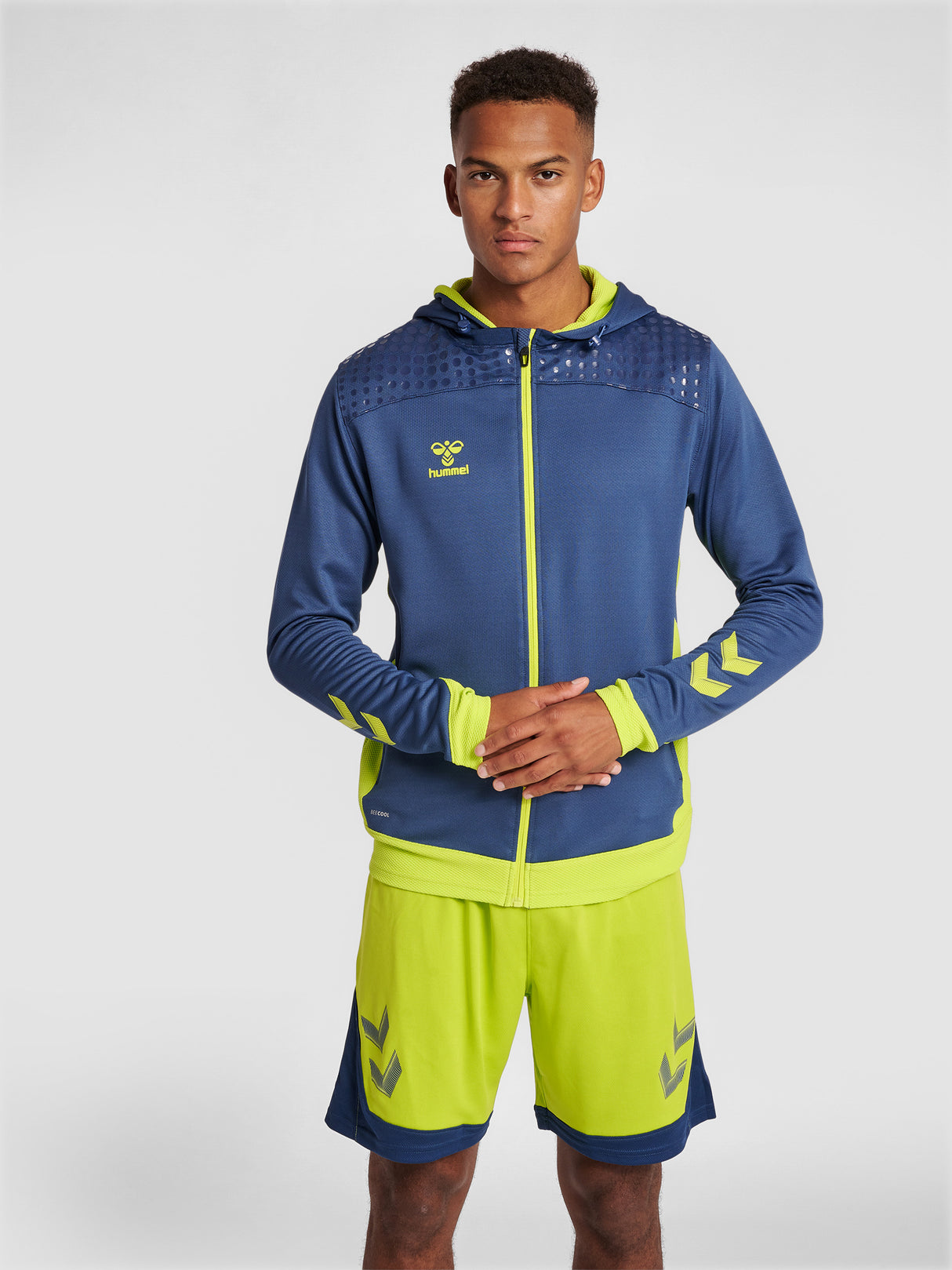 Hummel Men's Lead Poly Zip Hoodie Mens Apparel Sweatshirts & Fleece